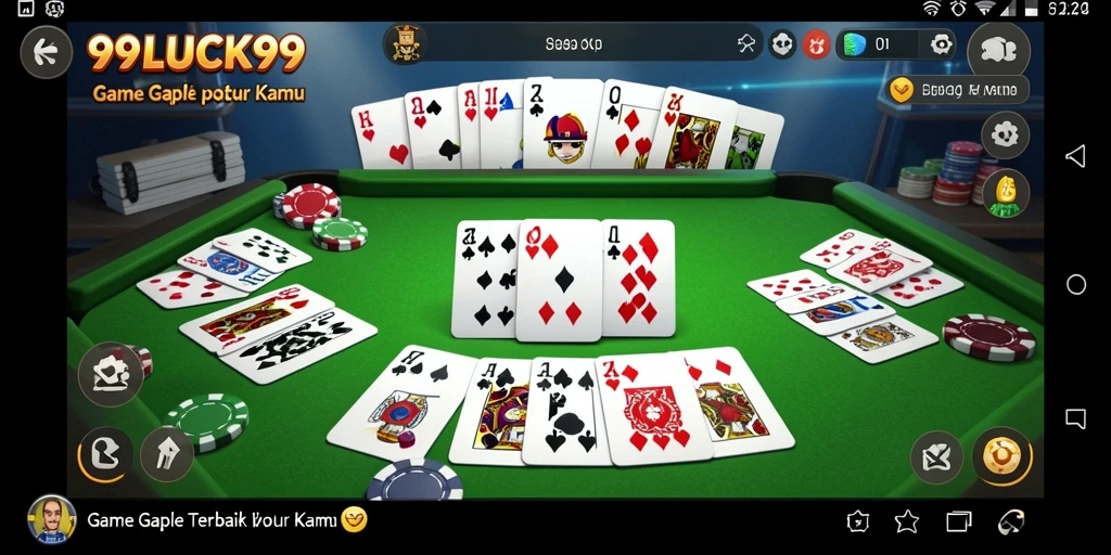 Tampilan gameplay seru dalam 99LUCK99 saat bermain Gaple.