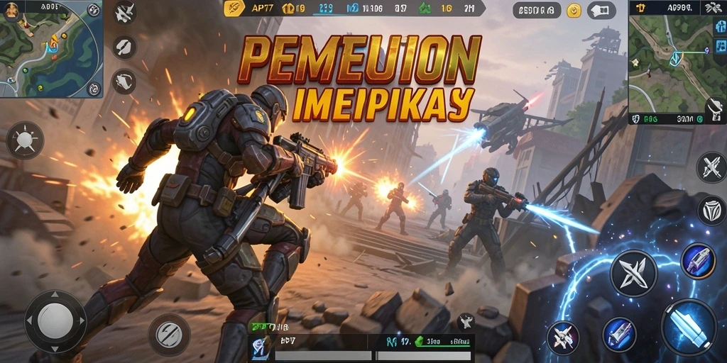 Screenshot gameplay API77 menunjukkan aksi seru dalam pertempuran FPS.