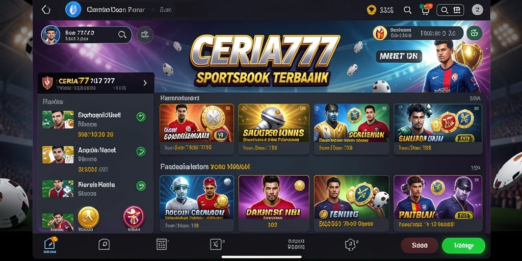 Tampilan gameplay CERIA777 saat memasang taruhan olahraga.