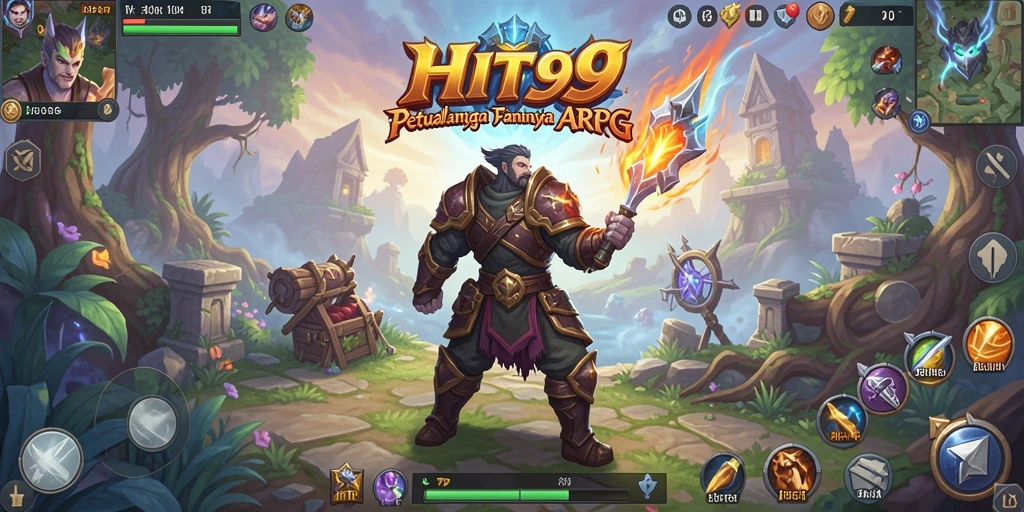 Screenshot utama HIT9 menunjukkan aksi pertarungan epik di dunia ARPG.
