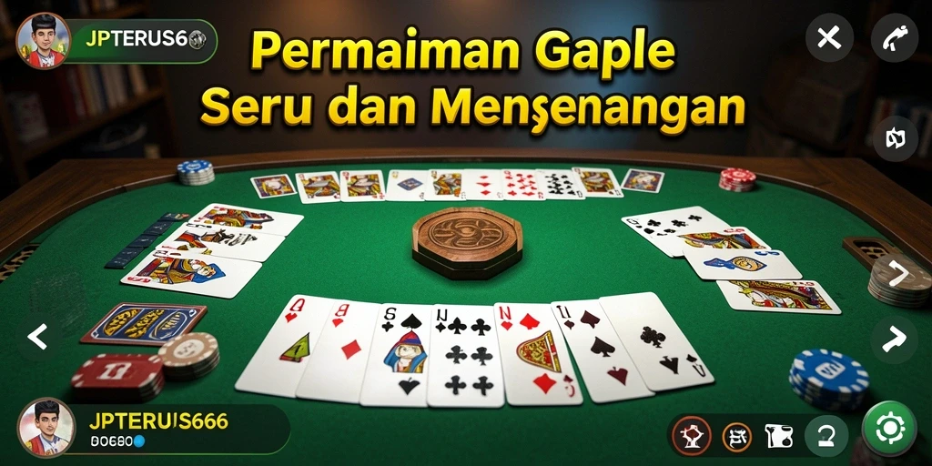 Tampilan permainan Gaple yang seru dan interaktif di JPTERUS66.