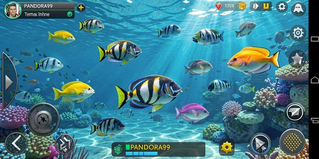 Gameplay PANDORA99 menampilkan aksi tembak ikan yang mendebarkan.