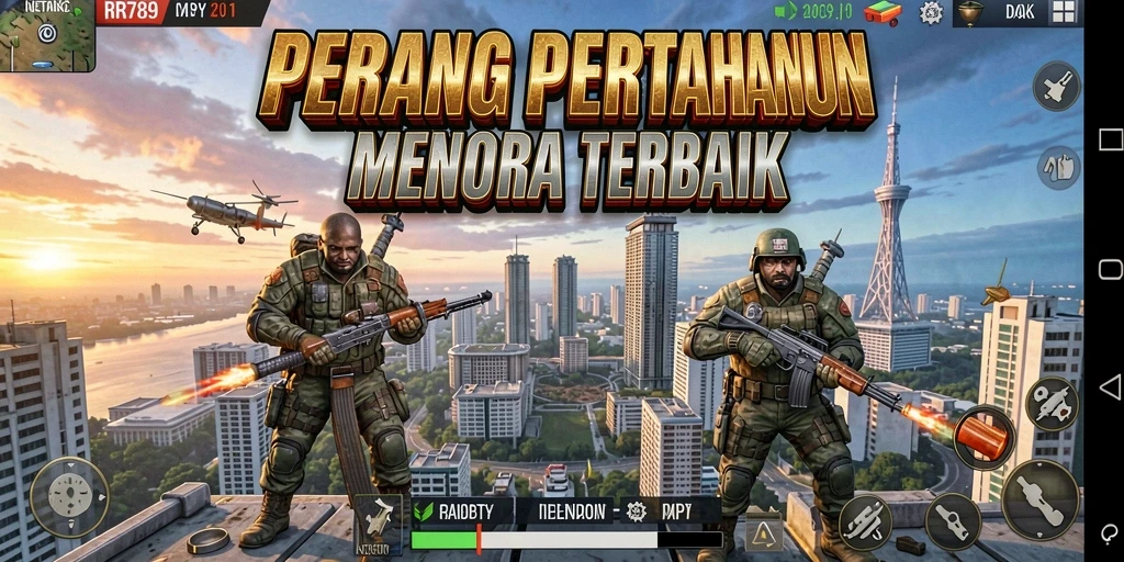 Screenshot gameplay RR789 menampilkan aksi menegangkan Tower Defense.