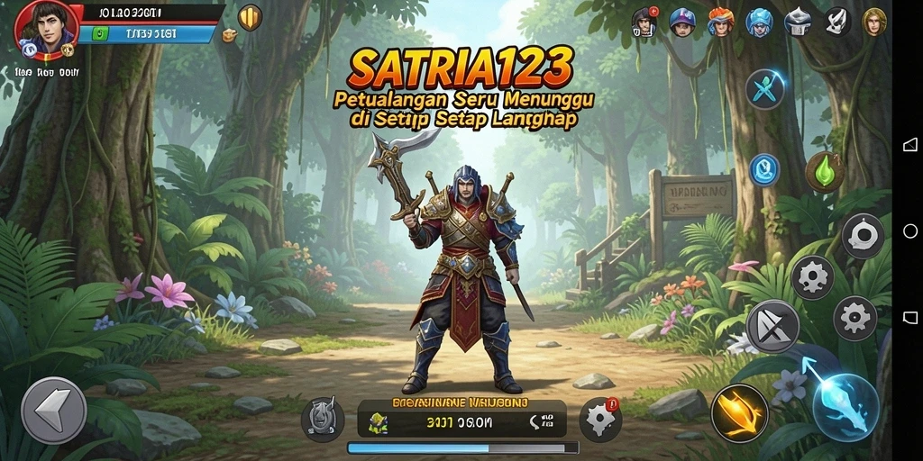Tampilan gameplay SATRIA123 yang menampilkan aksi petualangan seru.
