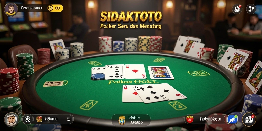 Screenshot gameplay SIDAKTOTO memperlihatkan suasana Poker yang mendebarkan.