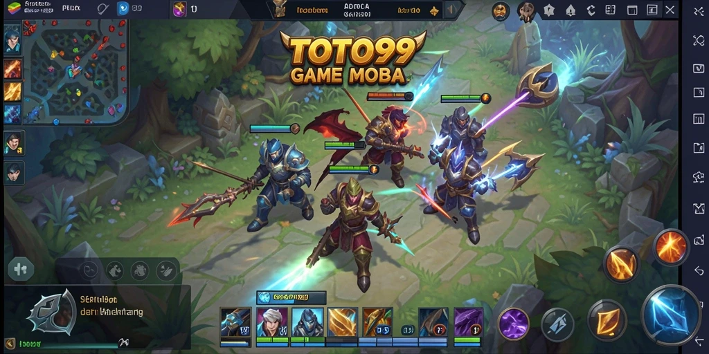 Screenshot gameplay TOTO99 menampilkan aksi seru di arena MOBA.